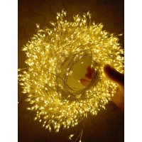 Святкова новорічна гірлянда-ніть  Мішура 30 метрів, 1000 LED, тепле біле світло, з пультом та USB живленням, 8 режимів миготіння, декоративна для дому, ялинки та інтер’єру